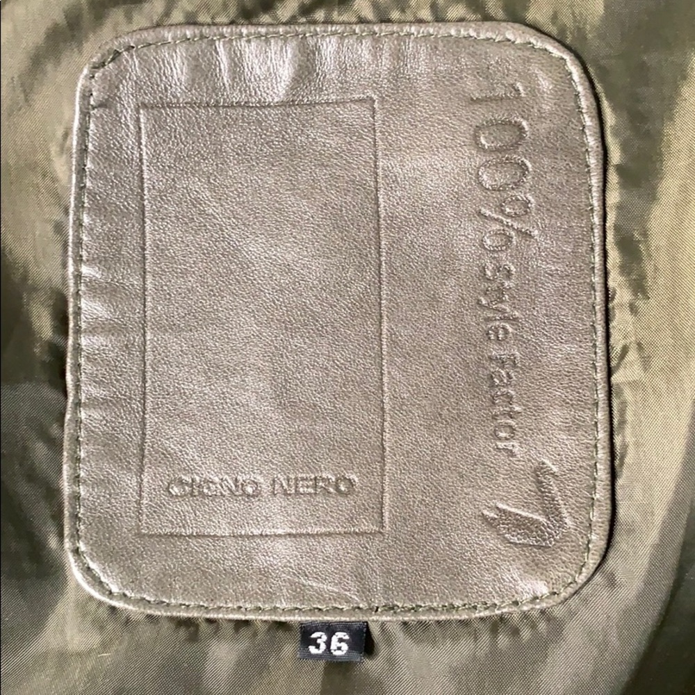 Leather Jacket Olive - image 8